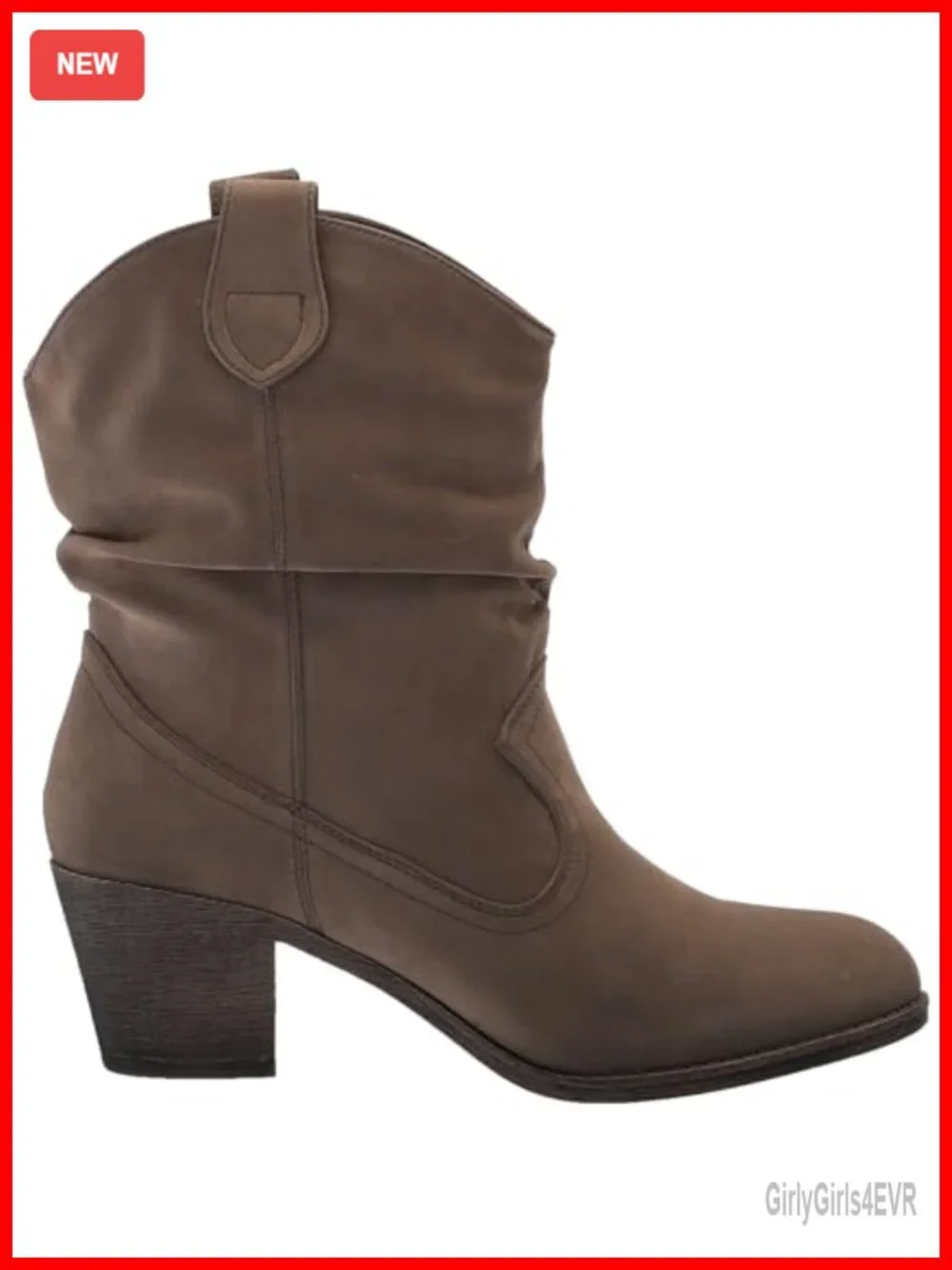 Women's Round Toe Ankle Bootie with Block Heel - Cute Cowgirl Style, 8